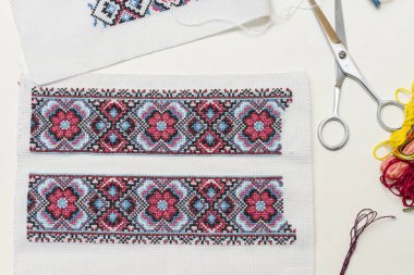 Nakış ve kumaş tablo için bir araç yakın çekim