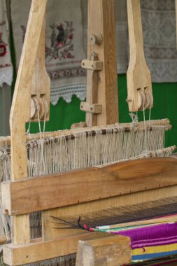 Eski ahşap tezgah yakın çekim