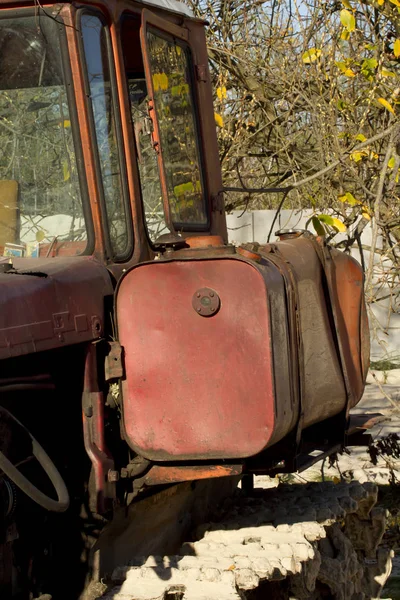 Gros Plan Sur Les Détails Vieux Tracteur Chenille — Photo