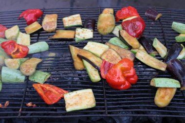 Farklı sebze ızgara yakın çekim