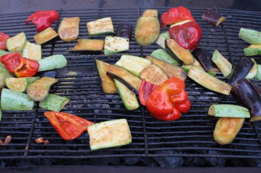 Farklı sebze ızgara yakın çekim