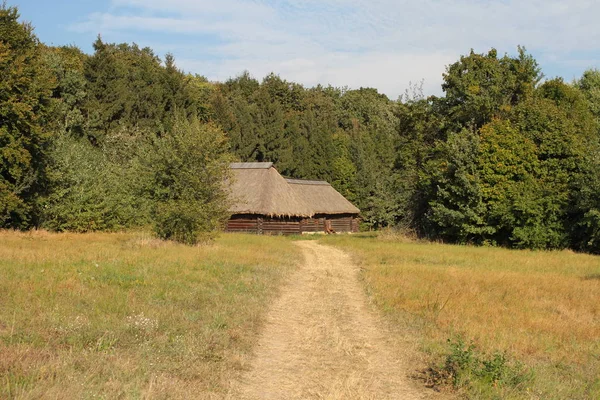 Maisons Anciennes Bois Dans Cadre Rural — Photo