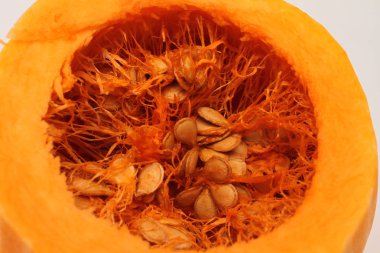 Olgun kabak tohumları ile yakın çekim 