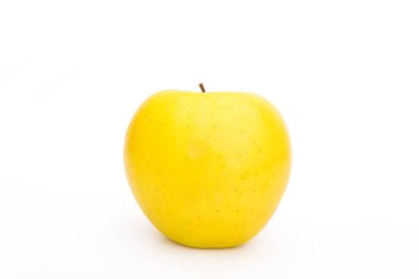 Fresh yellow fairytale perfect apple Isolated on white background