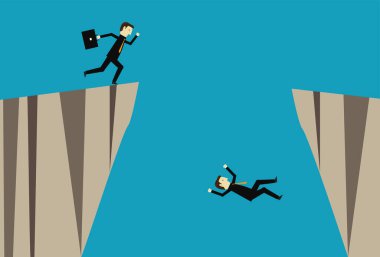 İşadamı uçuruma düşer.