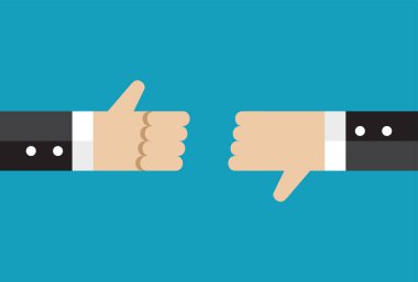 Businessman show thumb up and bad clipart