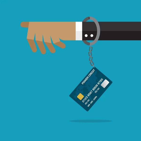 Kedjad Med Skuld Från Kreditkort — Stock vektor