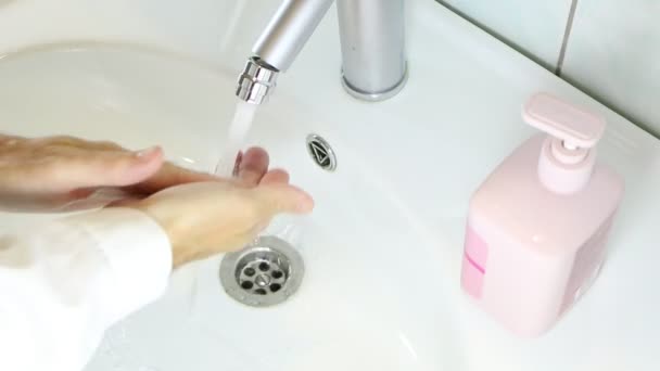 Disinfection Hands Soap Dressing Room Hand Washing Rubbed Soap Prevent — Stock Video