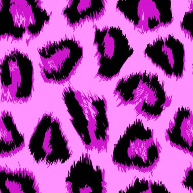 Kusursuz leopar deseni. Hayvan izi. Vektör illüstrasyonu.