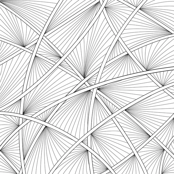 Geometrischer Abstrakter Hintergrund Mit Streifen Zen Wirrwarr Schwarz Weiße Vorlage — Stockvektor