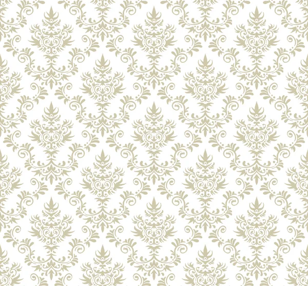 Papel Pintado Damasco Estilo Antiguo Patrones Florales Vectoriales Sin Costura — Vector de stock