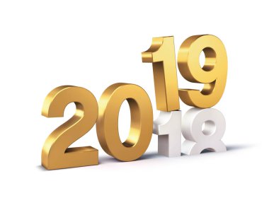 Altın 2019 yeni yıl başlangıç sembolü