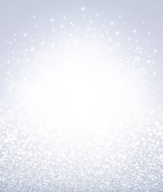 Defocused parlak parlayan ile Gümüş arka plan yıldız patlayan - şenlikli malzeme