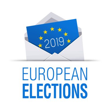Voting envelope icon for European elections 2019 clipart