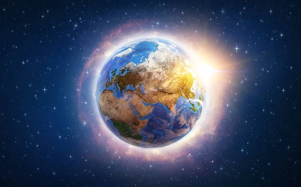 Aquecimento Global Planeta Terra Ilustrado Espaço Ilustração Elementos Desta Imagem — Fotografia de Stock