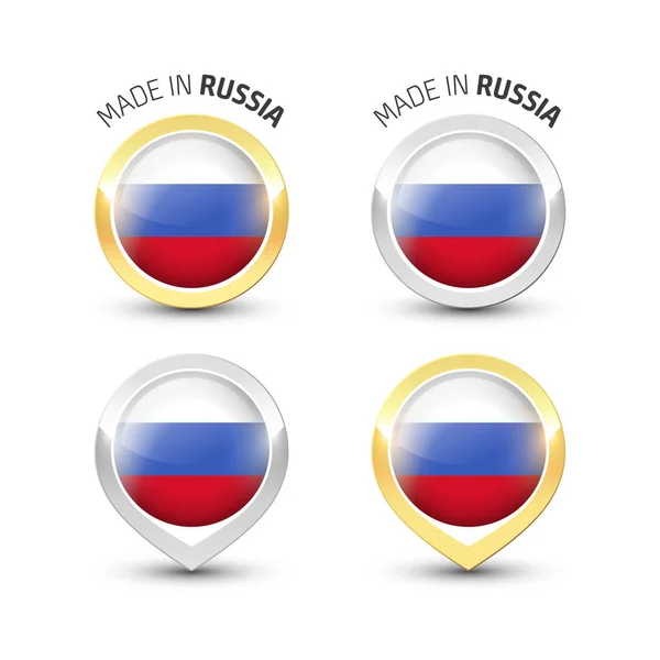 Flag labels. Illustration of flag of Russia