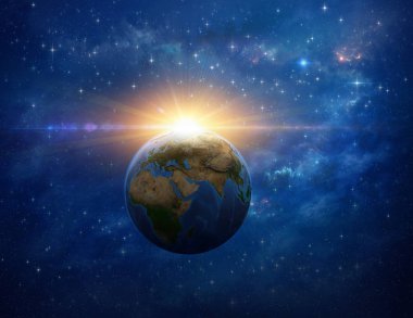 Meteor çarpması, uzaydan Dünya gezegeninde büyük patlama 