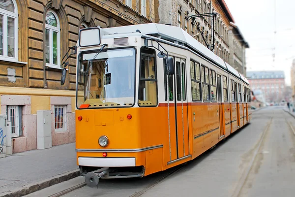 Yellow Tram Budapest Hungary — Stock Photo, Image