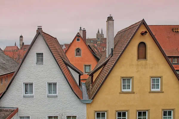 Zobrazit Rothenburg Der Tauber Středověké Město Německu Oblíbené Turistické Destinace — Stock fotografie