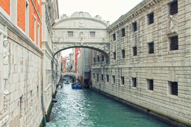 Ünlü Bridge of Sighs - Ponte dei Sospiri, Venice, İtalya