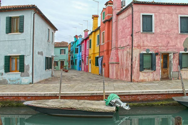 Renkli Binalar Burano Adası Mimari Venedik Talya Europe Yakınındaki Burano — Stok fotoğraf
