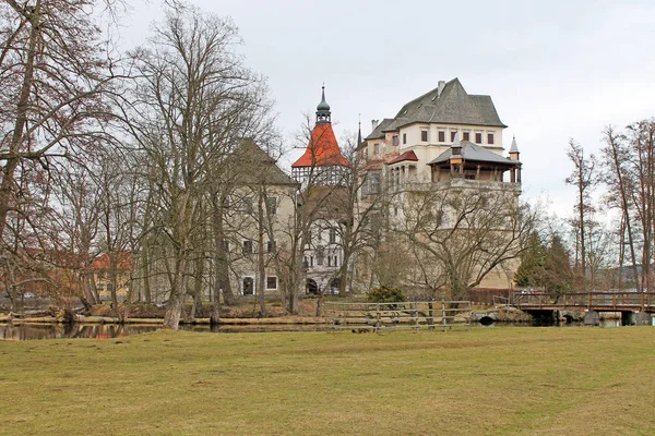 Slott Blatná Södra Böhmen Över Slottet Med Park Tjeckien Europa — Stockfoto