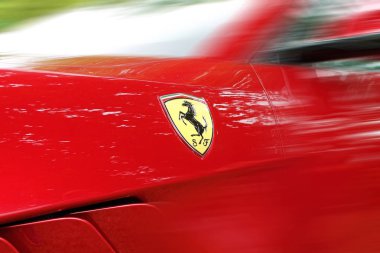 Ayrıntı Ferrari spor araba Close-up. 06/04/2017 yıl