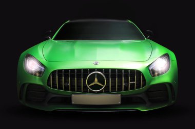 Mercedes Benz AMG GT isolated on black background. 06/04/2017year