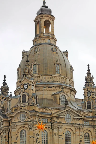 Christmass Дрездене Фешенкирхе Церковь Богоматери Лютеранская Церковь Германия — стоковое фото