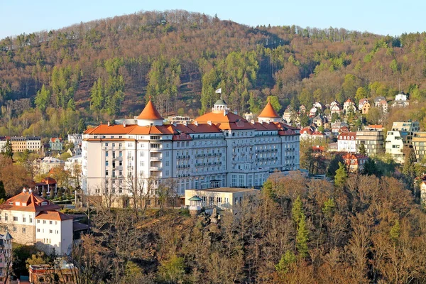 Widok Lotu Ptaka Karlowe Wary Hotel Imperial Republika Czeska — Zdjęcie stockowe