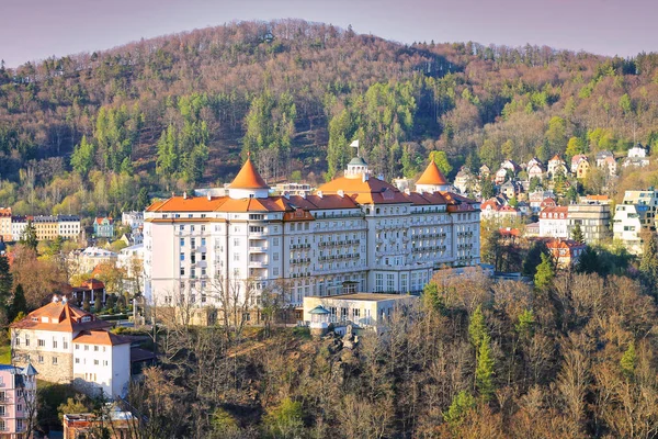 皇家酒店卡洛维 瓦里的空中风景 捷克共和国 — 图库照片