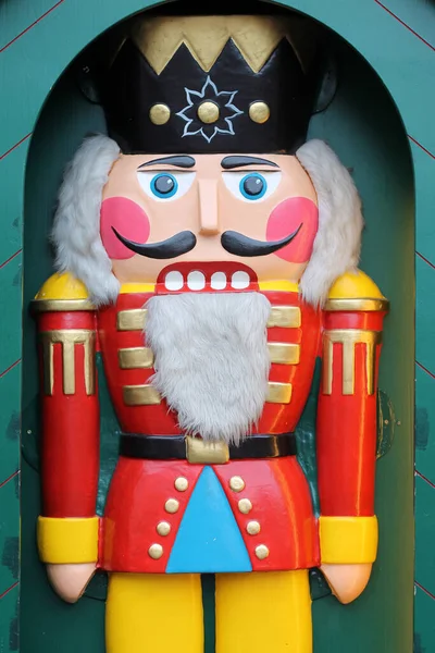 Vánoční Tradiční Dřevěná Dekorace Louskáček Adventním Trhu Lipsku Německo — Stock fotografie