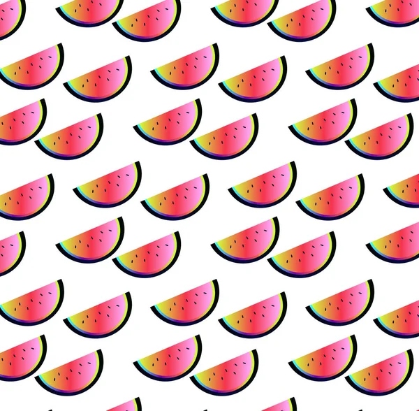 Juicy Slices Watermelon Gradient Vector White Background — Stock Vector