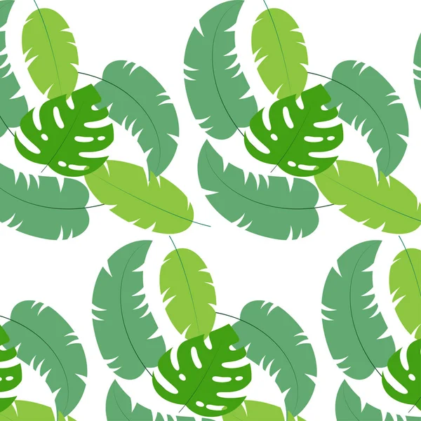 Stilvolles Muster Mit Tropischen Blättern Auf Isoliertem Hintergrund Tropischer Stil — Stockvektor