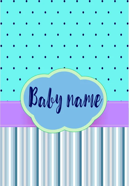 Cute Baby Shower Model Turquoise Children Metrics Rolls Stripes — Stock Vector