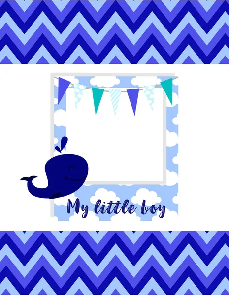 Children Pattern Cute Whale Frame Photographing Your Baby Beautiful Layout — Stock Vector