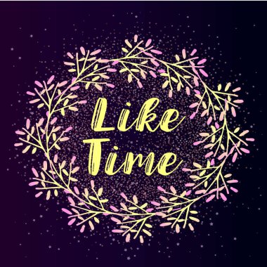 Hazır baskı vektör düzeni - parlak saat oturum açma bir çelenk yakın çekim gibi. Reklam çalışması - sosyal medya sayfasında takipçileri ve seviyor kapsama çeken