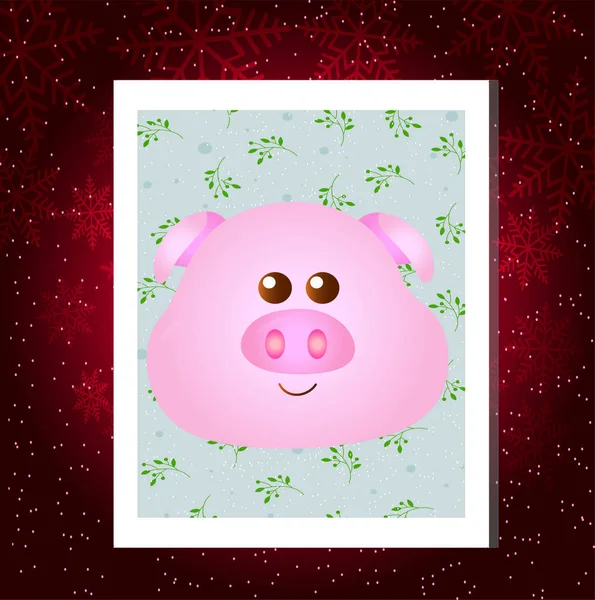 Cute Cartoon Pig Pattern Background Symbol 2019 Year Pig New — Stock Vector