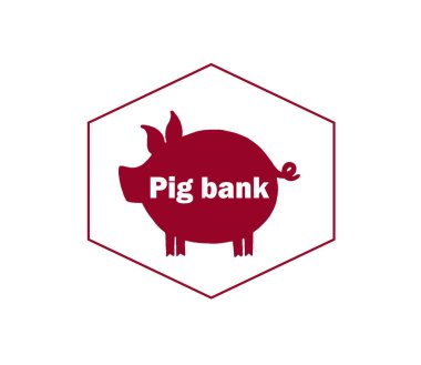 Domuz kumbara vektör simge ve doları - finans tasarruf
