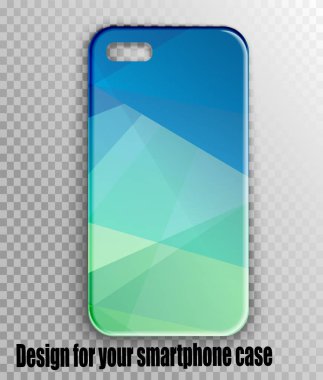 Vektör çizim telefon çalışması için. Çokgen stilini - moda degrade yazdır. Smartphone için plastik kasa