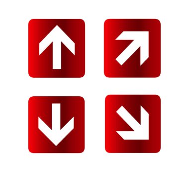 Düz vektör tasarım oklar izole çekim rehberlik. Web sitesi için ok düğmesi simge, simge ok kırmızı ok simgeler yalıtılmış