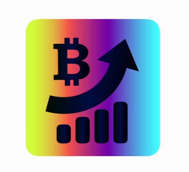Cryptocurrency neon vektör simge bitcoin izole. Para birimi döviz kuru büyüme ikonografi. İş ve Finans