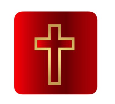 Altın vektör çapraz işareti simgesi-Happy Easter tatil.