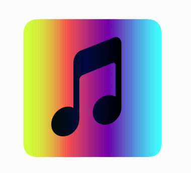 Neon vektör müzik işareti simgesi. Müzik, sanatçı. Web sitesi için düz düğme