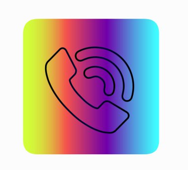 Vektör Neon telefon simgesi-iletişim, konuşma. Akıllı telefonlar için simgeler. Web sitesi için çağrı düğmesi