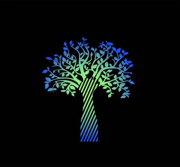 Árvore Brilhante Néon Vida Com Padrão Geometria Design Bloco Notas — Vetor de Stock