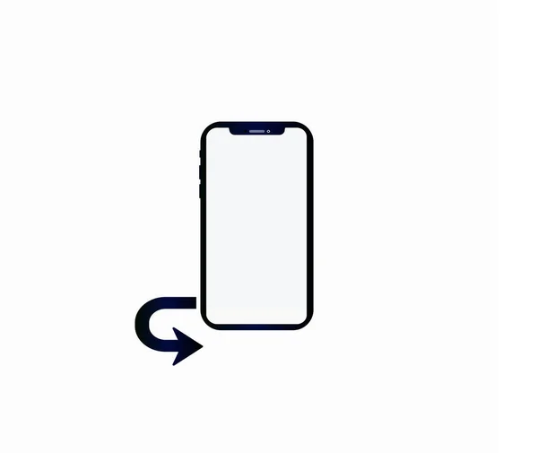 Icono Web Del Teléfono Inteligente Flecha Trasera Botón Inicio Aislado — Vector de stock