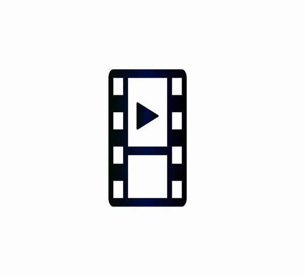 Movie Film Web Icon Video Player Isolated Old Filmstrip Movies — Stock Vector