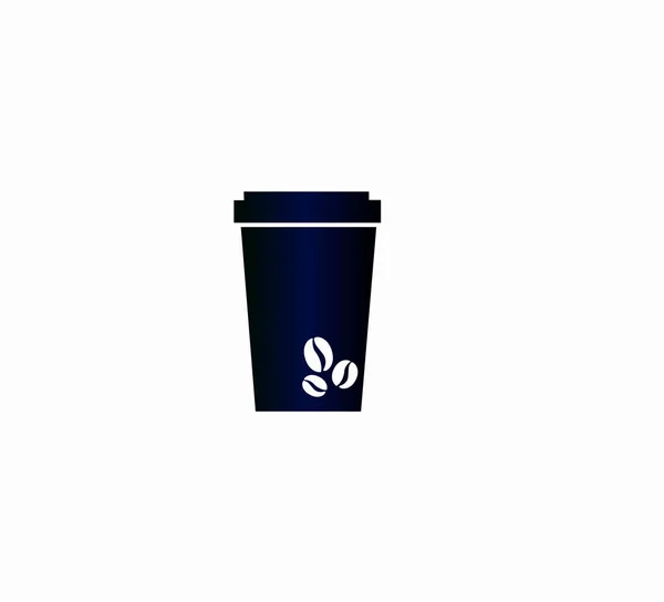 Kaffe Ett Papp Glas Med Dig Takeaway Vektor Kaffe Ikon — Stock vektor