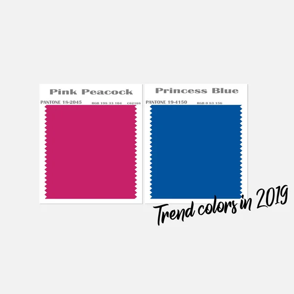 Printemps Été 2019 Tendances Des Couleurs Échantillon Couleur Pour Designer — Image vectorielle